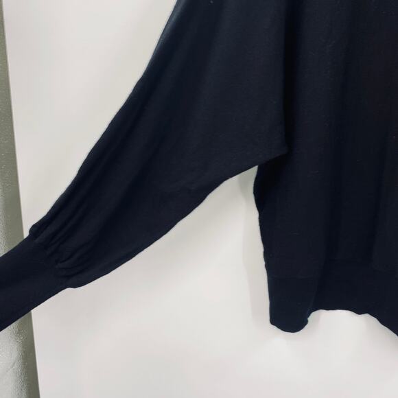 Banana Republic Telma Merino Wool Sweater Relaxed Long Sleeve Dolman Black XL - Picture 9 of 12